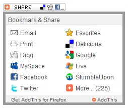 Screenshot of AddThis widget