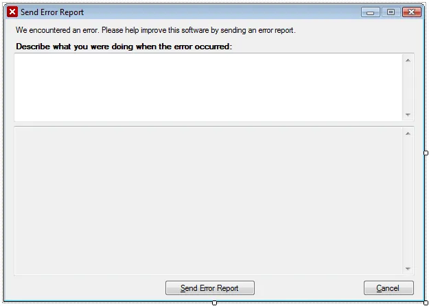 ErrorReport User Interface